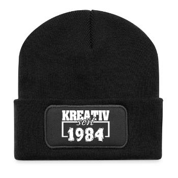 1984 - Recycelte Patch Beanie - Schwarz - Vorne