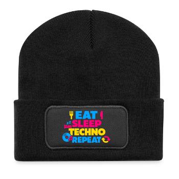 Mange Sommeil Techno Explosion Répétée des Couleurs - Beanie recyclé à patch - noir - Devant