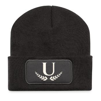 U - Recycelte Patch Beanie - Dunkelgrau - Vorne