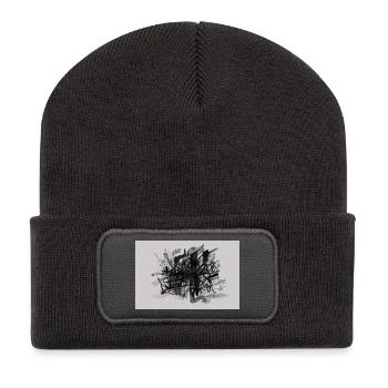 Knoten des Lärms - Recycelte Patch Beanie - Dunkelgrau - Vorne