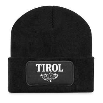 Tyrol Mountain Silhouette Alpine Motif - Recycled Patch Beanie - black - Front
