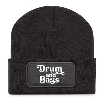 Glyphes rétro Drum and Bass - Beanie recyclé à patch - charbon - Devant