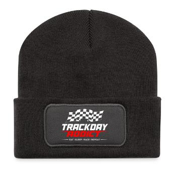 Trackday_ADDICT - Recycelte Patch Beanie - Dunkelgrau - Vorne