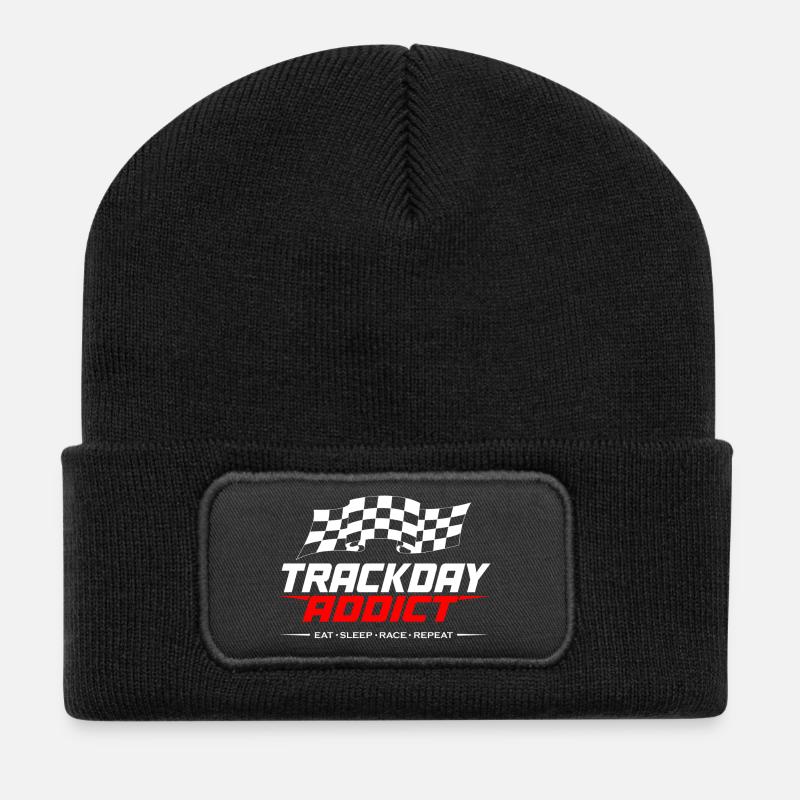 Trackday_ADDICT - Beanie recyclé à patch - noir