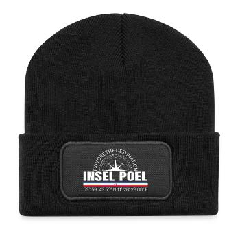 Insel Poel - Recycelte Patch Beanie - Schwarz - Vorne