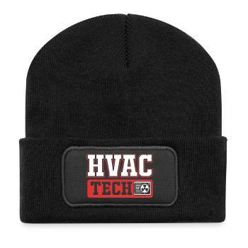 Heating Air Conditioning Technician Technician Refrigeration Technician - Recycled Patch Beanie - black - Front
