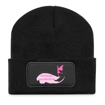 Frühlingswunderkind Wortschätze vergessene Wörter - Recycelte Patch Beanie - Schwarz - Vorne