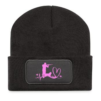Chasse au canard Chasseur Chasse au canard - Beanie recyclé à patch - charbon - Devant
