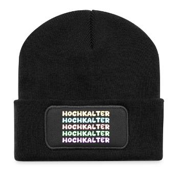 Bergsteigen Hochkalter - Recycelte Patch Beanie - Schwarz - Vorne
