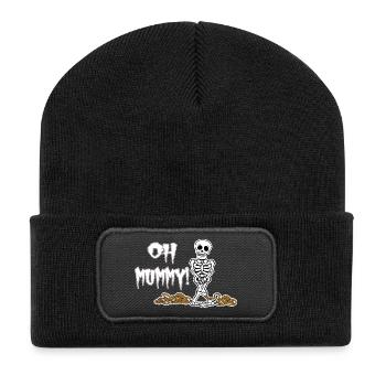 Oh Maman ! Squelette d’Halloween drôle - Beanie recyclé à patch - noir - Devant