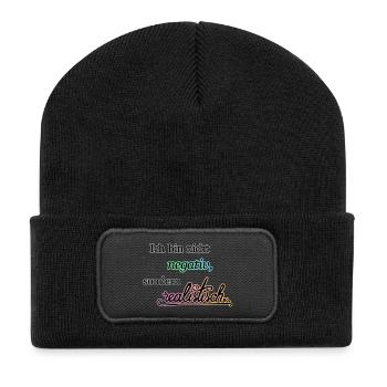 Ich bin nicht negativ, sondern realistisch. - Recycelte Patch Beanie - Schwarz - Vorne