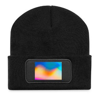 Décor de dégradé des vagues de couleur - Beanie recyclé à patch - noir - Devant
