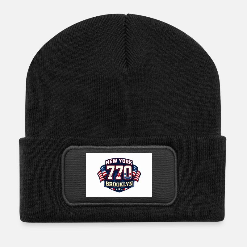 NEW-YORK 770 BROOKLYN - Beanie recyclé à patch - noir