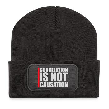 Correlation Is Not Causation Nerd Wissenschaft - Recycelte Patch Beanie - Dunkelgrau - Vorne