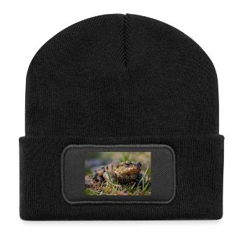 Close-up of an Earth Toad - Poster - Recycled Patch Beanie - black - Front