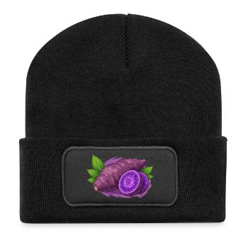Ube Yam Food Design - Recycled Patch Beanie - black - Front
