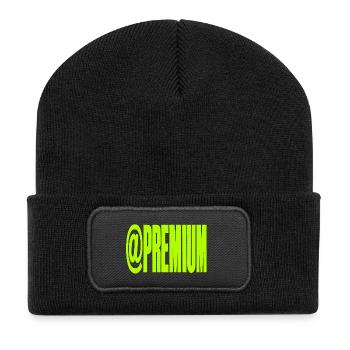 Premium @Symbool Neon Bold - Recycled Patch Beanie - black - Front