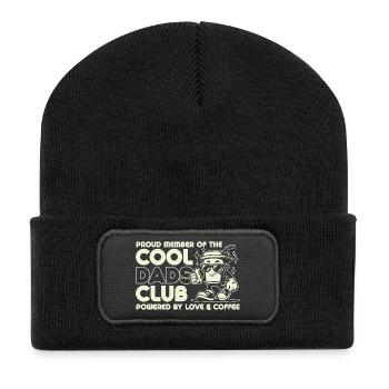 Club des papas cool - Cadeau de fête des pères papa papa - Beanie recyclé à patch - noir - Devant
