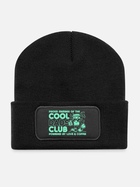 Cool Dads Club - Papa Vater Vatertag Geschenk - Recycelte Patch Beanie - Schwarz