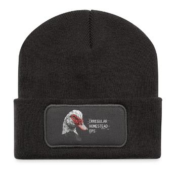 Opérations irrégulières à la ferme - Beanie recyclé à patch - charbon - Devant
