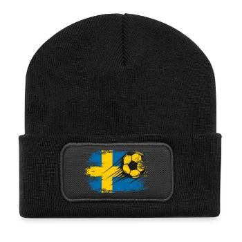 Le flag football suédois en mouvement - Beanie recyclé à patch - noir - Devant