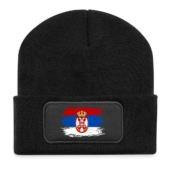 Serbia flag used - Recycled Patch Beanie - black - Front