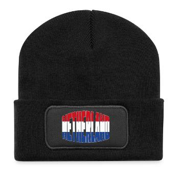 Maillot de football néerlandais, design de ventilateur néerlandais - Beanie recyclé à patch - noir - Devant