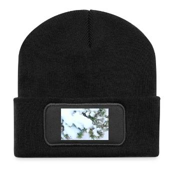 7 - Recycelte Patch Beanie - Schwarz - Vorne