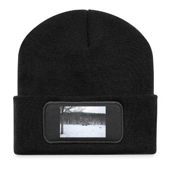 Wintereinsamkeit - Recycelte Patch Beanie - Schwarz - Vorne