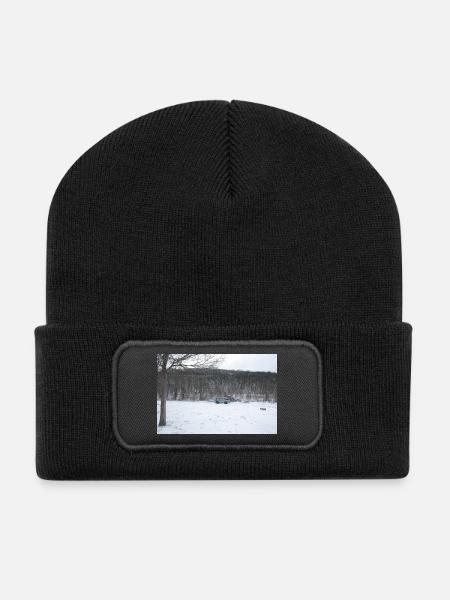 Wintereinsamkeit - Recycelte Patch Beanie - Schwarz
