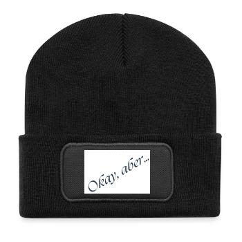Okay, but... Italic message - Recycled Patch Beanie - black - Front