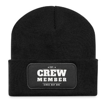 Crew Member Vintage Est Retro Team Staff Event - Recycled Patch Beanie - black - Front