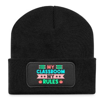 Enseignante de maternelle Classe Mes règles Maternelle - Beanie recyclé à patch - noir - Devant