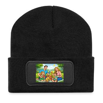 Paix... Tout le monde en a besoin. - Beanie recyclé à patch - noir - Devant