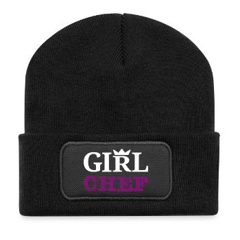 Girl Chef- Statement Design & Typography - Recycled Patch Beanie - black - Front