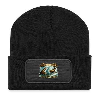 Lions of the Sea – Vintage Sea Lion Wildlife - Recycelte Patch Beanie - Schwarz - Vorne