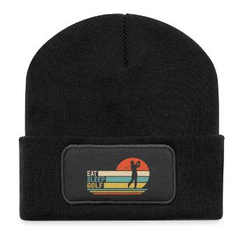 Eat Sleep Play Golf - Recycled Patch Beanie - black - Front