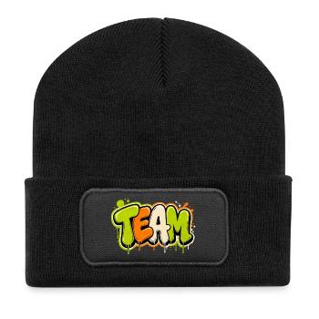 Équipe - Beanie recyclé à patch - noir - Devant