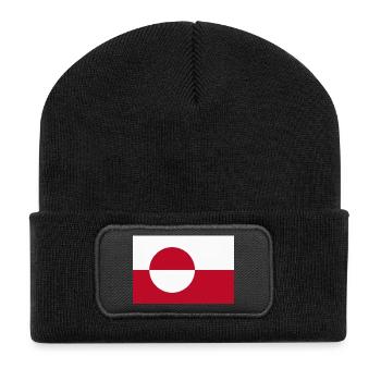 Drapeau du Groenland - Drapeau groenlandais - Beanie recyclé à patch - noir - Devant