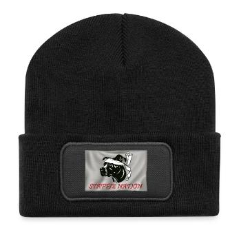 Staffie Nation - 059 - Recycled Patch Beanie - black - Front