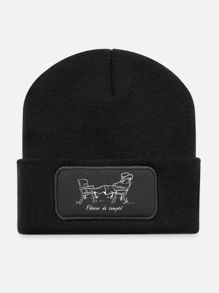 flaneur - Beanie recyclé à patch - noir