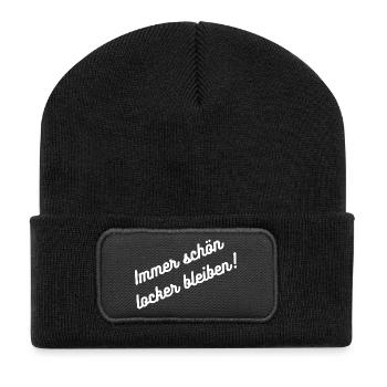 HN Always Laugh Well Stay Sticker Design - Recycled Patch Beanie - black - Front