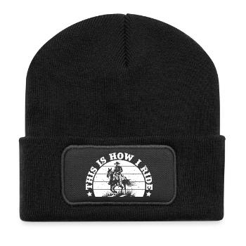 Rodeo Horse Riding This Is How I Ride Cowboy - Recycled Patch Beanie - black - Front