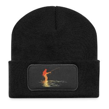 Fischer Sketch Style rétro - Beanie recyclé à patch - noir - Devant
