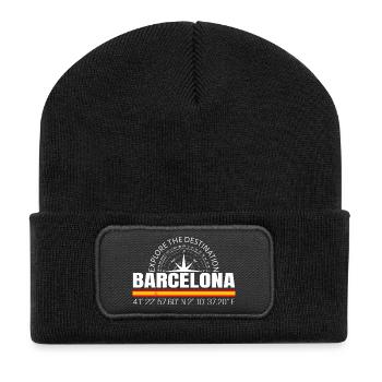 Barcelona - Recycelte Patch Beanie - Schwarz - Vorne