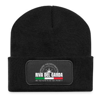 Riva del Garda - Recycelte Patch Beanie - Schwarz - Vorne