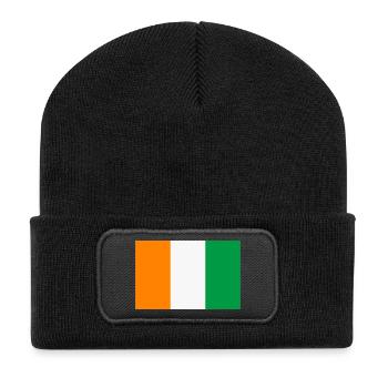 Elfenbeinküstenflagge - Recycelte Patch Beanie - Schwarz - Vorne