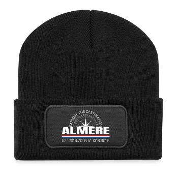 Almere - Recycelte Patch Beanie - Schwarz - Vorne