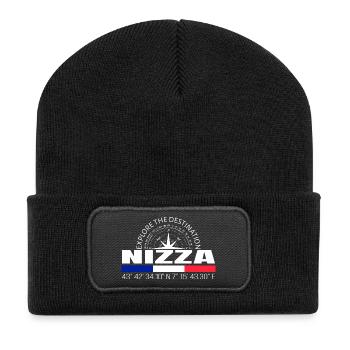 Nizza - Recycelte Patch Beanie - Schwarz - Vorne