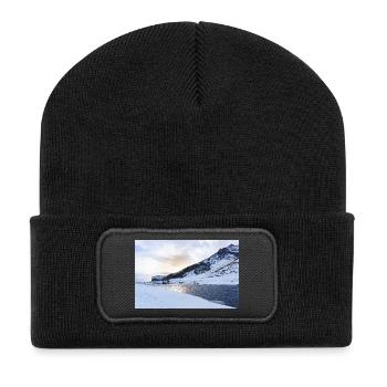 Iceland Winter Landscape - Recycelte Patch Beanie - Schwarz - Vorne